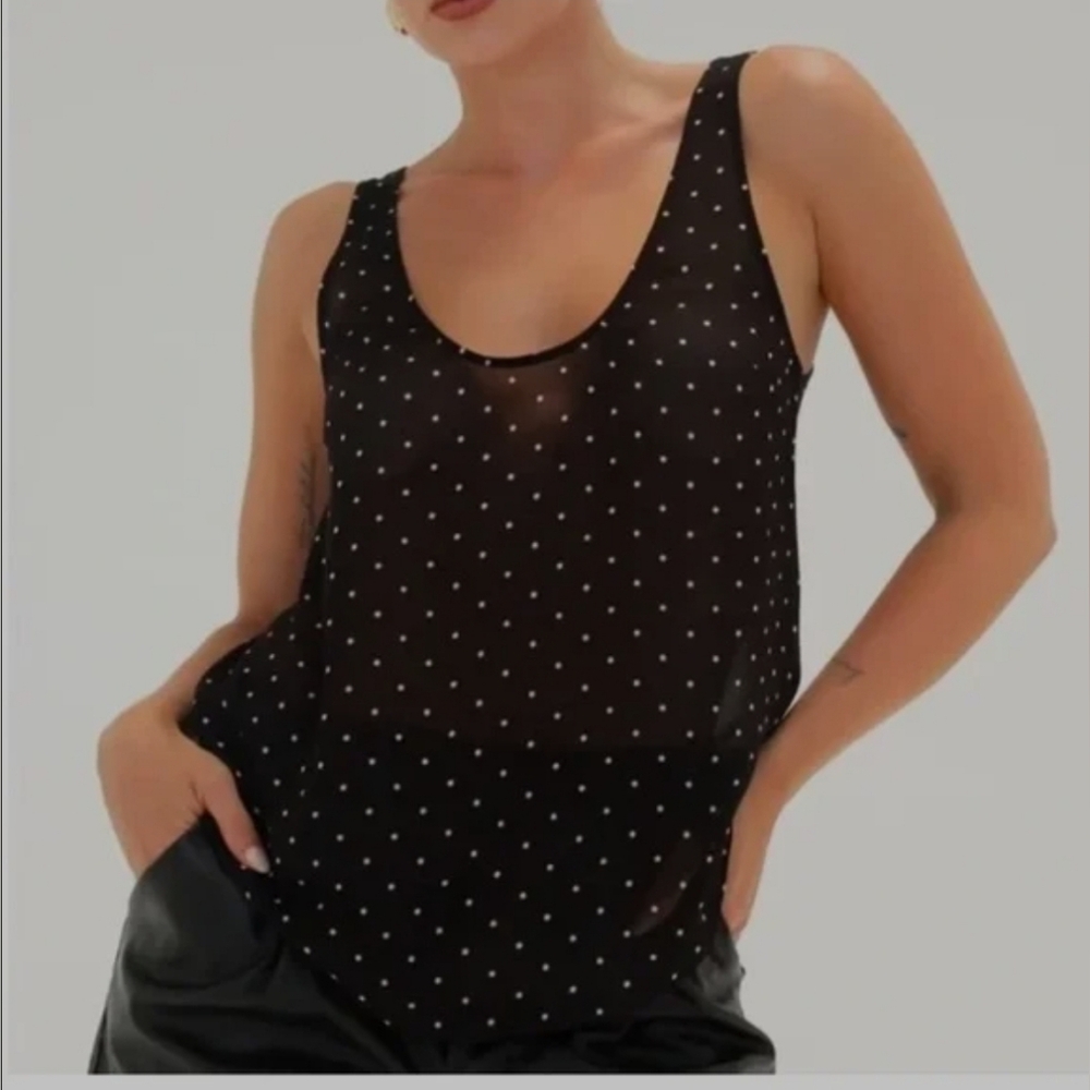 Chic Black Polka Dot Tank Top Old fashioned Tank in Classic dot